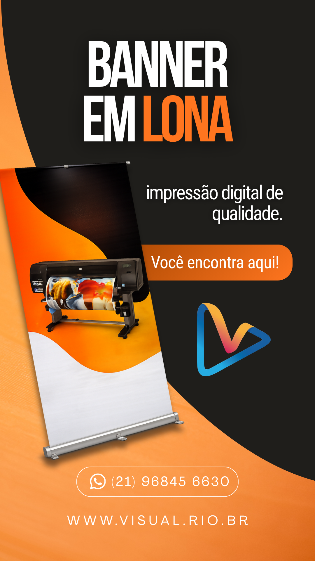 Story modelo 6 — Banner em lona, impressão digital de qualidade